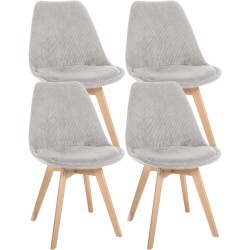 Juego de 4 sillas Linares Cord beige