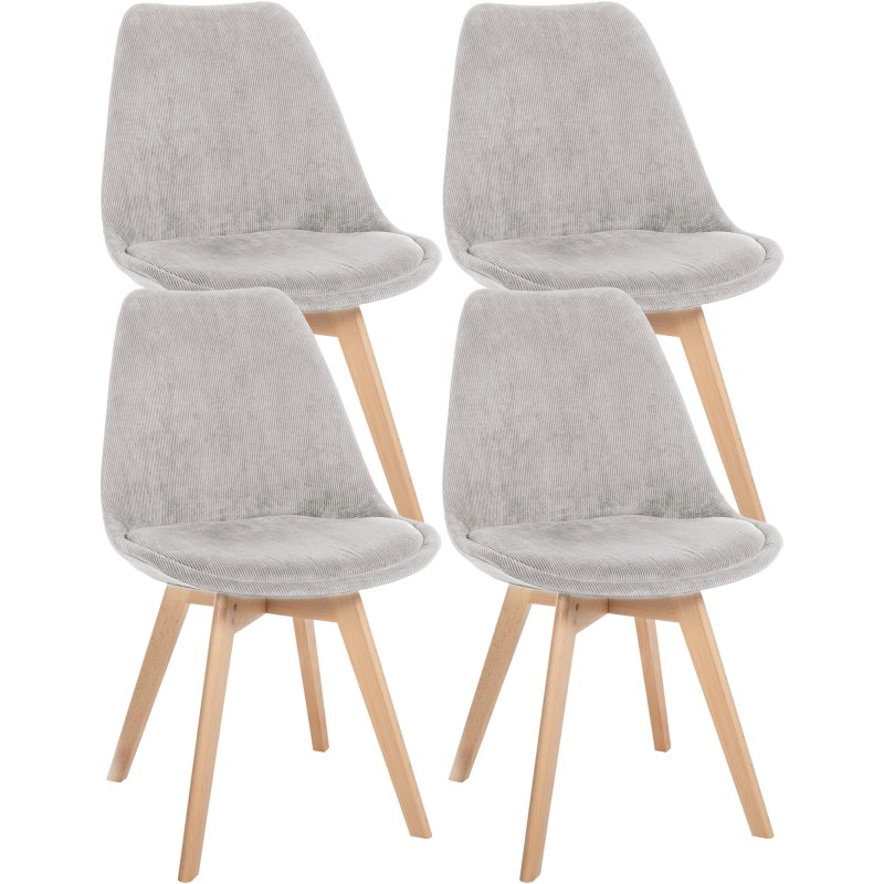 Juego de 4 sillas Linares Cord beige