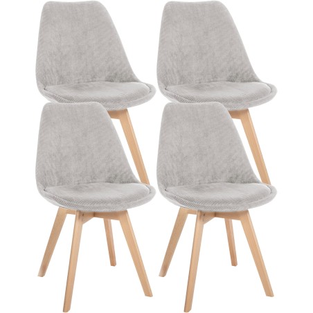 Juego de 4 sillas Linares Cord beige