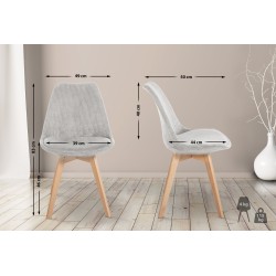 Juego de 4 sillas Linares Cord beige
