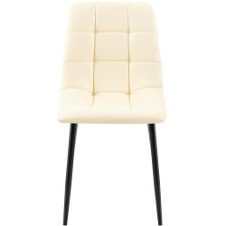 Silla de comedor Antibes, polipiel color crema