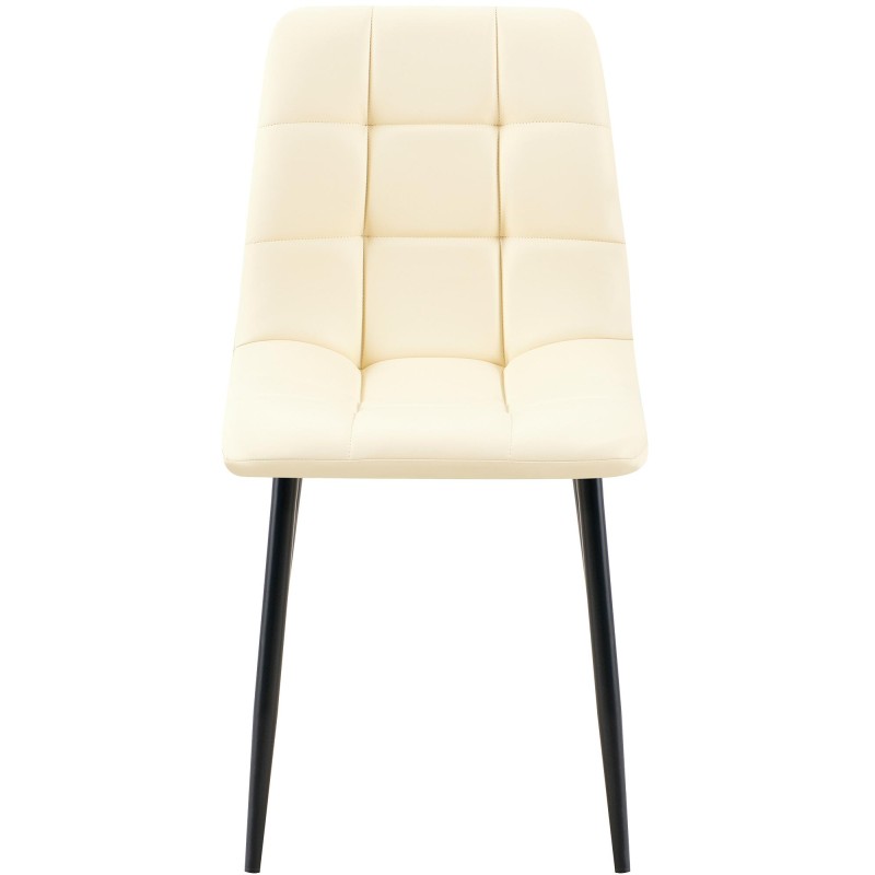 Silla de comedor Antibes, polipiel color crema