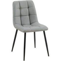 Silla de comedor Antibes, piel sintética gris claro