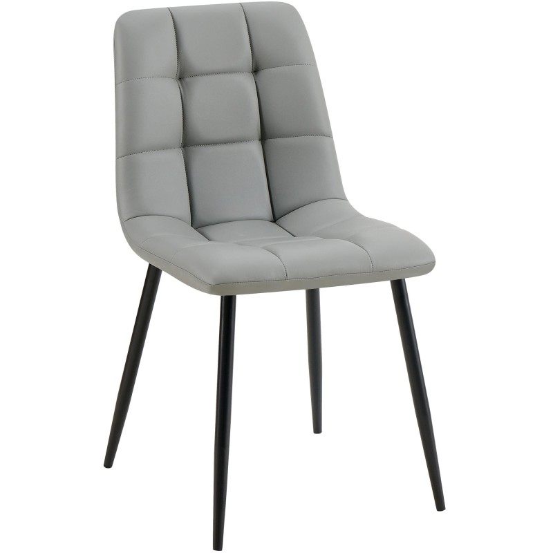 Silla de comedor Antibes, piel sintética gris claro