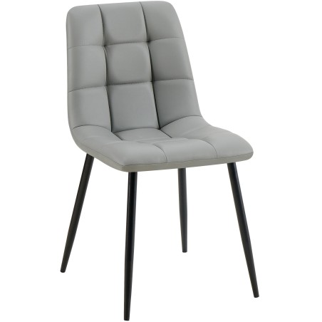 Silla de comedor Antibes, piel sintética gris claro