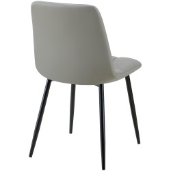 Silla de comedor Antibes, piel sintética gris claro