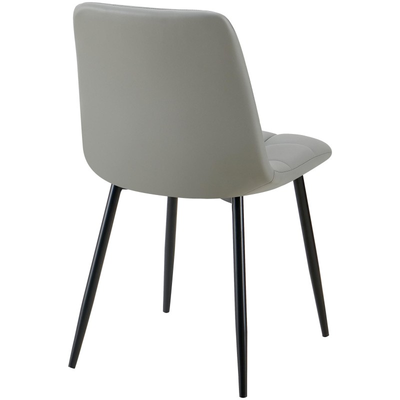 Silla de comedor Antibes, piel sintética gris claro