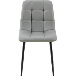 Silla de comedor Antibes, piel sintética gris claro
