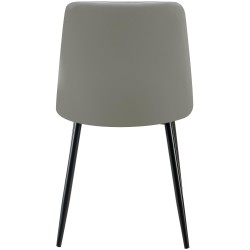 Silla de comedor Antibes, piel sintética gris claro