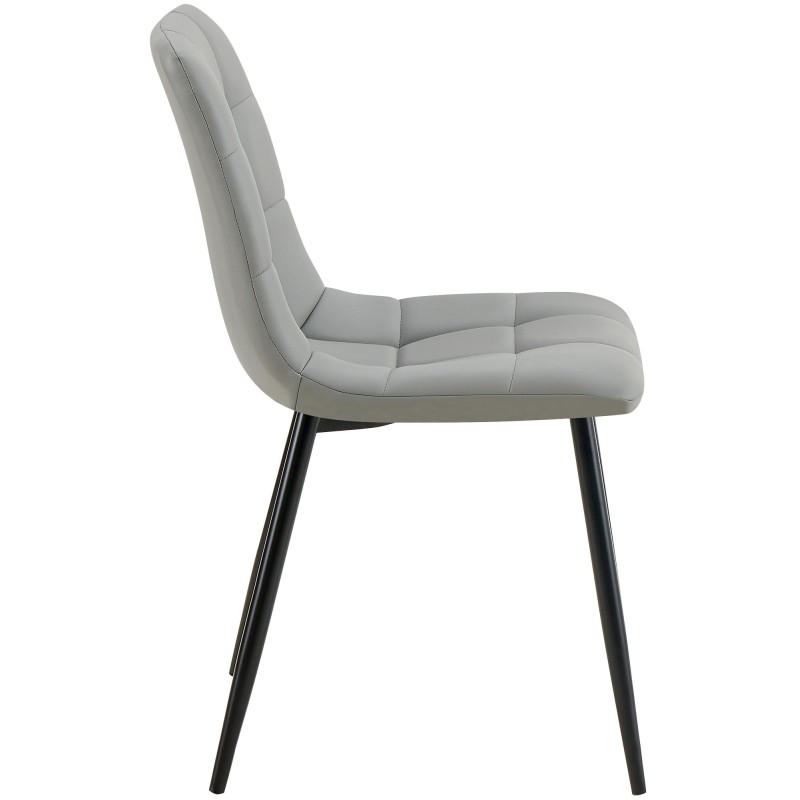 Silla de comedor Antibes, piel sintética gris claro