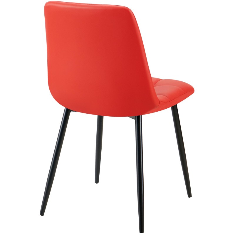 Silla de comedor Antibes, polipiel roja