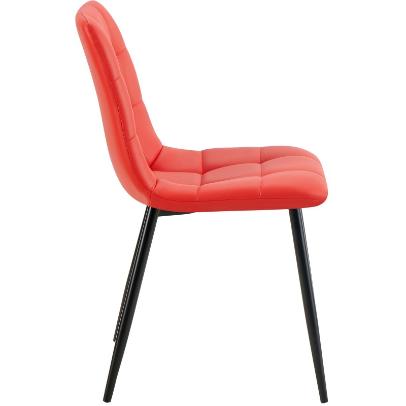 Silla de comedor Antibes, polipiel roja