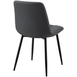 Silla de comedor Antibes, polipiel negra