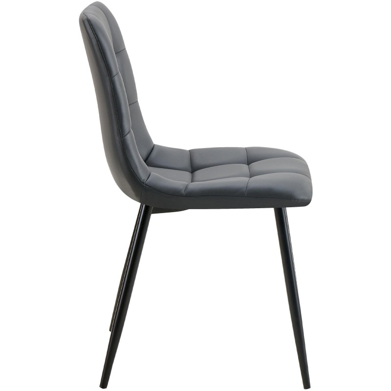 Silla de comedor Antibes, polipiel negra