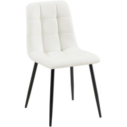 Silla de comedor Antibes, polipiel blanca