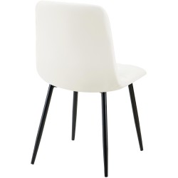 Silla de comedor Antibes, polipiel blanca