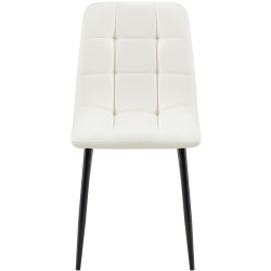 Silla de comedor Antibes, polipiel blanca