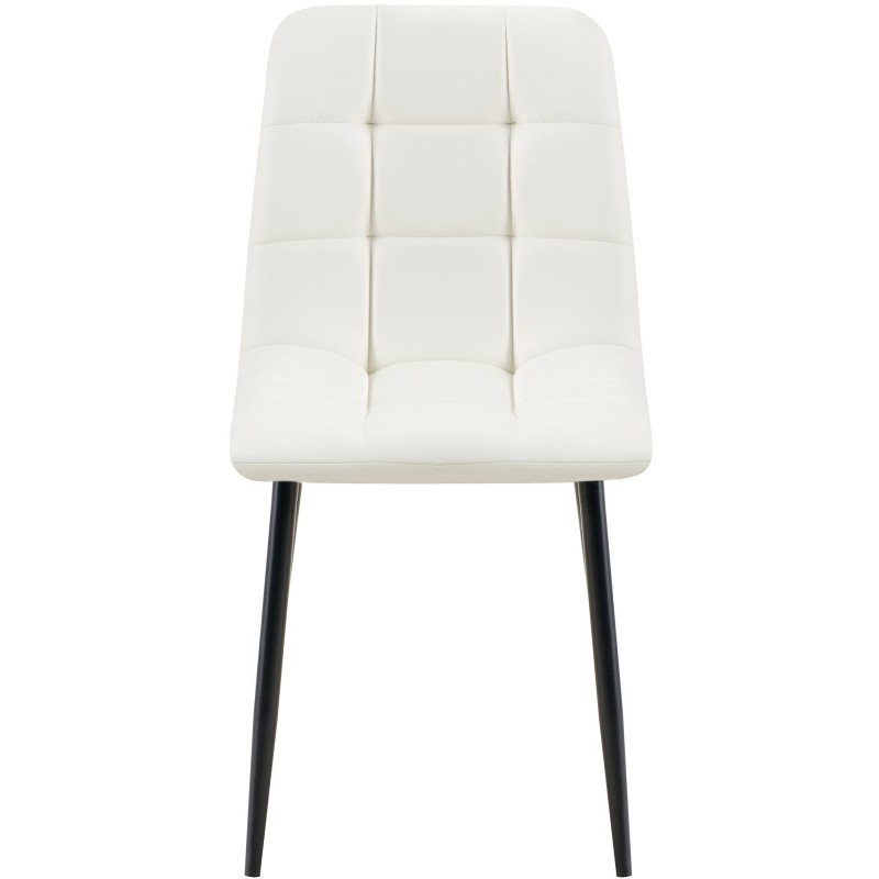 Silla de comedor Antibes, polipiel blanca