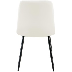 Silla de comedor Antibes, polipiel blanca