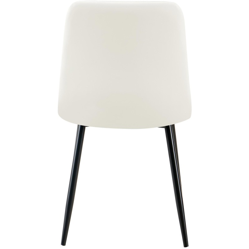 Silla de comedor Antibes, polipiel blanca