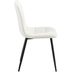 Silla de comedor Antibes, polipiel blanca