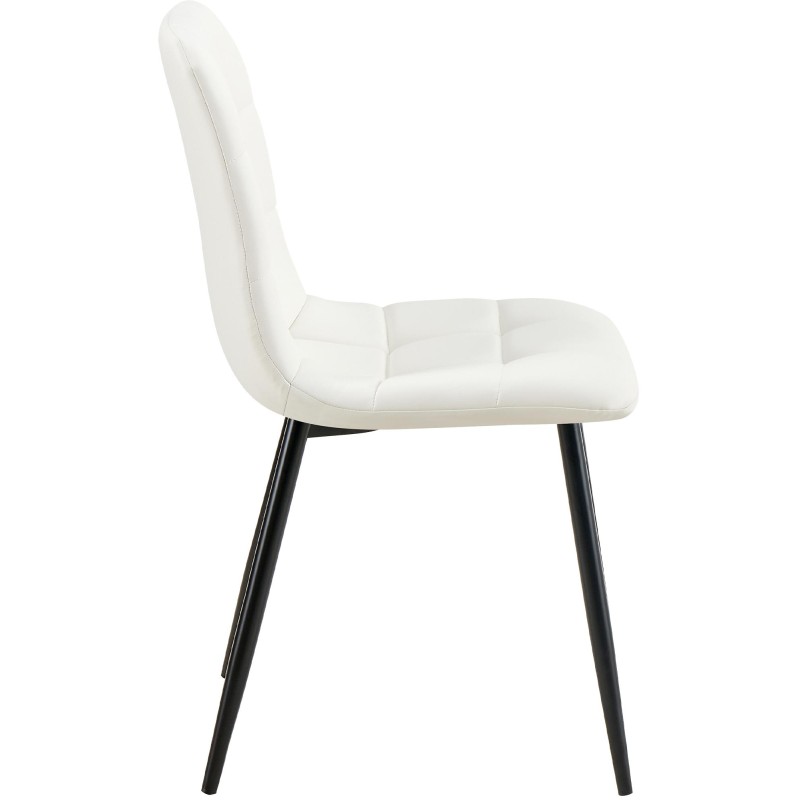 Silla de comedor Antibes, polipiel blanca