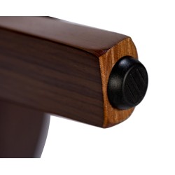 Juego de 2 sillas de comedor Foley, piel sintética, color nogal/crema