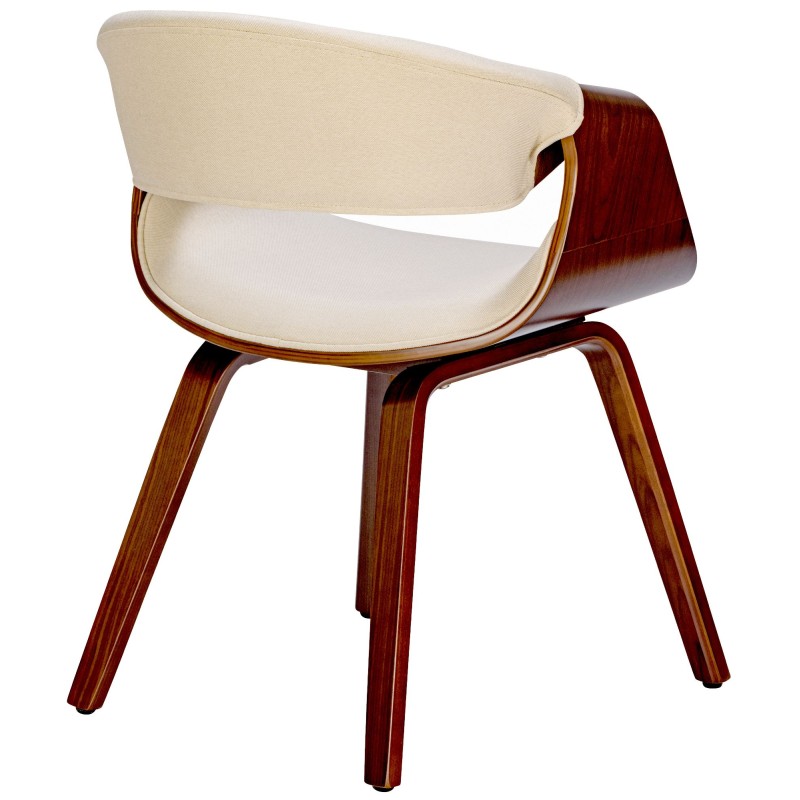Juego de 2 sillas de comedor Foley de tela en color nogal/crema