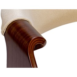 Juego de 2 sillas de comedor Foley de tela en color nogal/crema