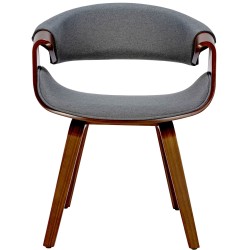 Juego de 2 sillas de comedor Foley de tela en nogal/gris