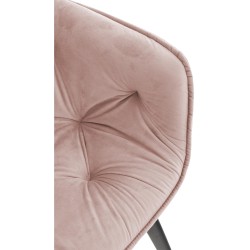 Conjunto de 2 sillas Tanna en terciopelo rosa