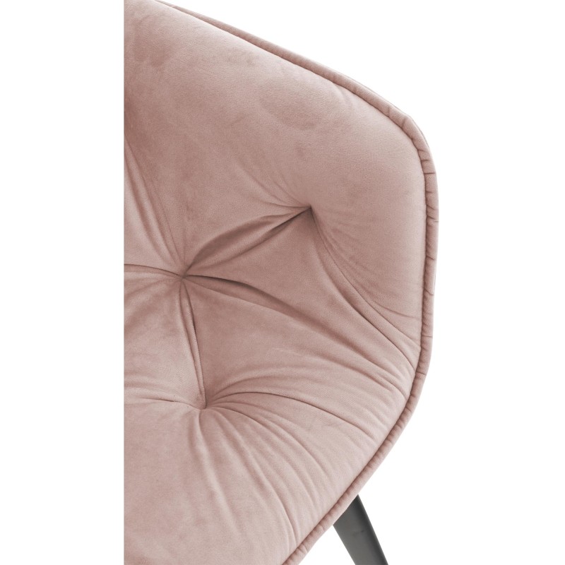 Conjunto de 2 sillas Tanna en terciopelo rosa