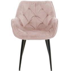 Conjunto de 2 sillas Tanna en terciopelo rosa