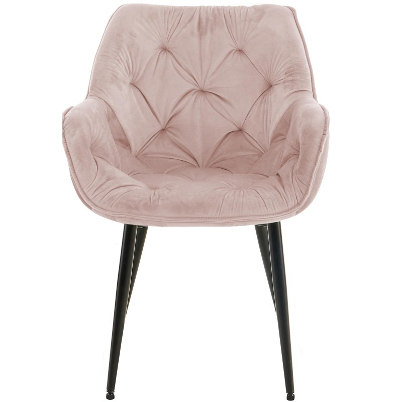 Conjunto de 2 sillas Tanna en terciopelo rosa
