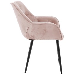 Conjunto de 2 sillas Tanna en terciopelo rosa