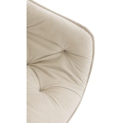 Juego de 2 sillas Tanna en terciopelo crema