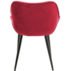 Juego de 2 sillas Tanna en terciopelo rojo
