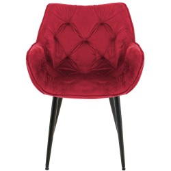 Juego de 2 sillas Tanna en terciopelo rojo