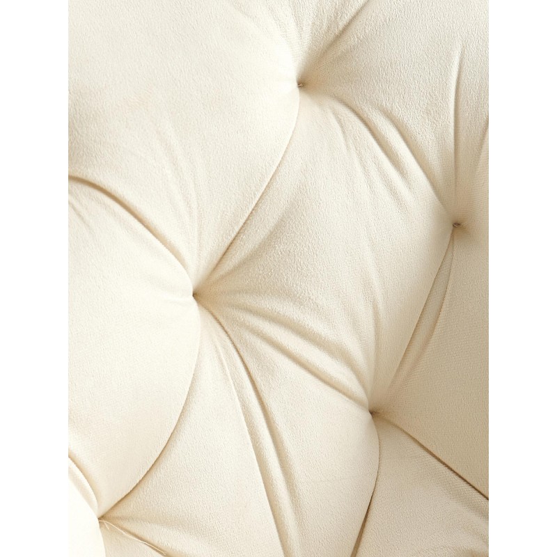 Silla de comedor Antigo de terciopelo color crema