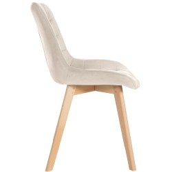 Juego de 2 sillas Brook de terciopelo color crema
