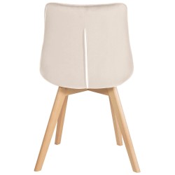 Juego de 2 sillas Brook de terciopelo color crema