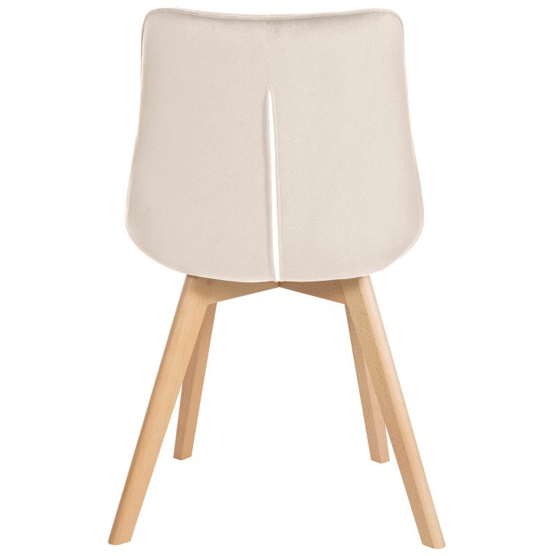 Juego de 2 sillas Brook de terciopelo color crema