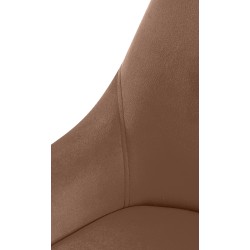 Silla de comedor Elmira en terciopelo negro y marrón