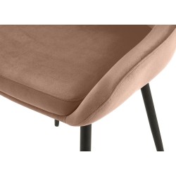 Silla de comedor Elmira en terciopelo negro y marrón