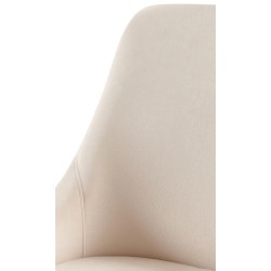 Silla de comedor Elmira en terciopelo negro crema