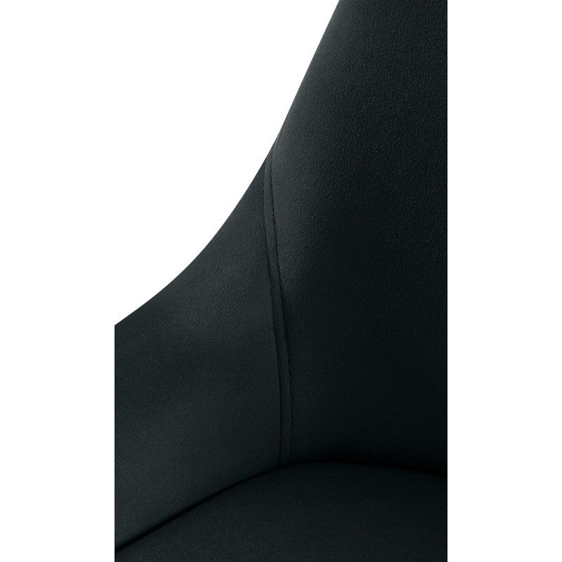 Silla de comedor Elmira de terciopelo negro