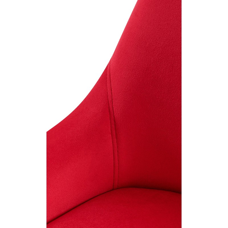 Silla de comedor Elmira en terciopelo rojo y negro