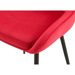 Silla de comedor Elmira en terciopelo rojo y negro