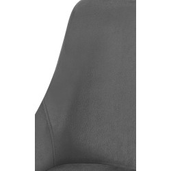Silla de comedor Elmira en terciopelo gris oscuro y dorado