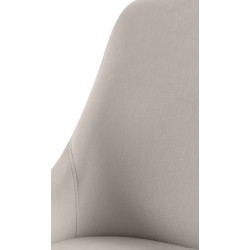 Silla de comedor Elmira en terciopelo gris dorado